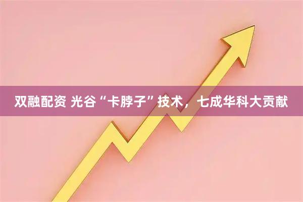 双融配资 光谷“卡脖子”技术，七成华科大贡献